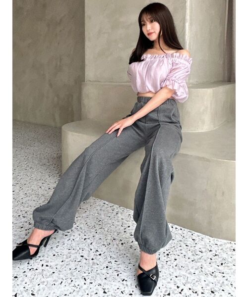 RESEXXY（リゼクシー）の「ストリングスウェットパンツ【セットアップ着用可能】（スウェットパンツ・レディース・ライトグレー/ブラック/チャコールグレー・FREE）」の11枚目の写真