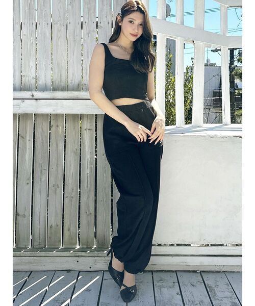 RESEXXY（リゼクシー）の「ストリングスウェットパンツ【セットアップ着用可能】（スウェットパンツ・レディース・ライトグレー/ブラック/チャコールグレー・FREE）」の14枚目の写真