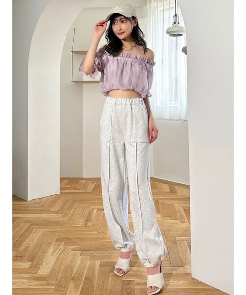 RESEXXY（リゼクシー）の「ストリングスウェットパンツ【セットアップ着用可能】（スウェットパンツ・レディース・ライトグレー/ブラック/チャコールグレー・FREE）」の15枚目の写真