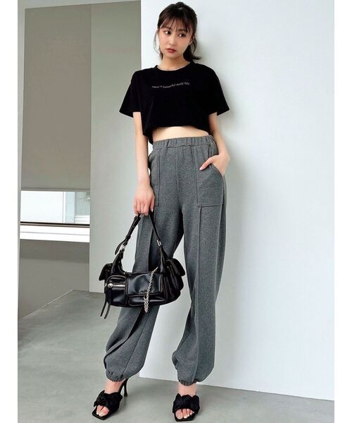 RESEXXY（リゼクシー）の「ストリングスウェットパンツ【セットアップ着用可能】（スウェットパンツ・レディース・ライトグレー/ブラック/チャコールグレー・FREE）」の19枚目の写真