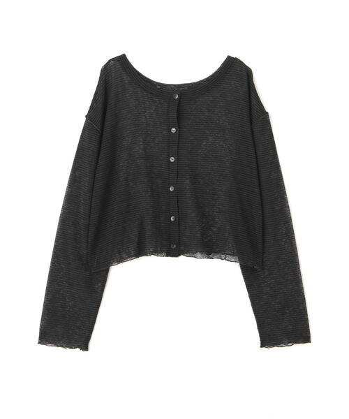 FREE'S MART（フリーズマート）の「◆前後2WAYシアーボーダーカットソーカーディガン（カーディガン/ボレロ・レディース・ホワイト系その他/グレー系その他/グリーン系その他・FREE）」の4枚目の写真