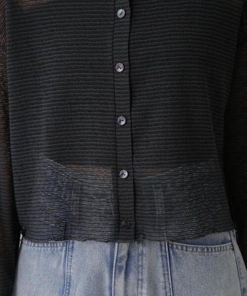 FREE'S MART（フリーズマート）の「◆前後2WAYシアーボーダーカットソーカーディガン（カーディガン/ボレロ・レディース・ホワイト系その他/グレー系その他/グリーン系その他・FREE）」の9枚目の写真