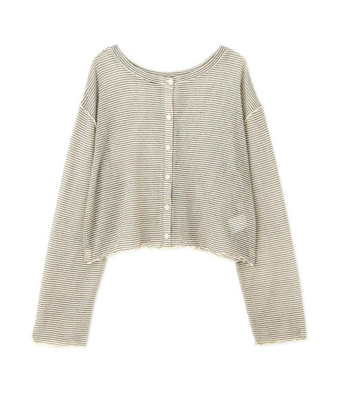 FREE'S MART（フリーズマート）の「◆前後2WAYシアーボーダーカットソーカーディガン（カーディガン/ボレロ・レディース・ホワイト系その他/グレー系その他/グリーン系その他・FREE）」の11枚目の写真