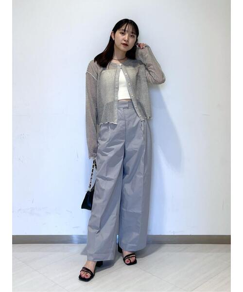 FREE'S MART（フリーズマート）の「◆前後2WAYシアーボーダーカットソーカーディガン（カーディガン/ボレロ・レディース・ホワイト系その他/グレー系その他/グリーン系その他・FREE）」の14枚目の写真