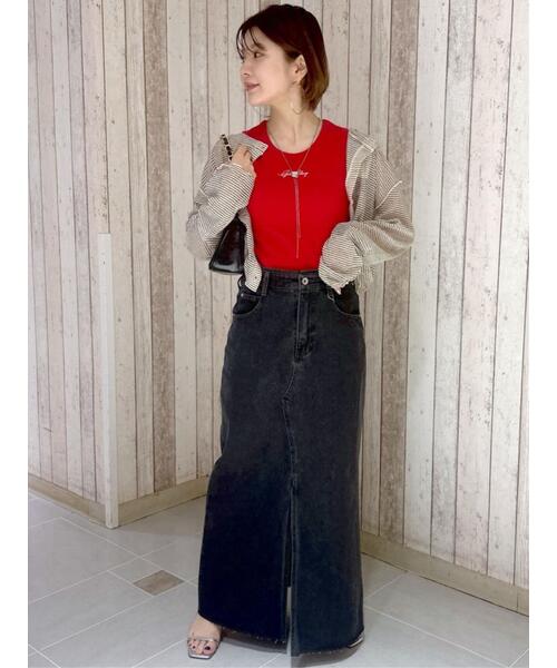 FREE'S MART（フリーズマート）の「◆前後2WAYシアーボーダーカットソーカーディガン（カーディガン/ボレロ・レディース・ホワイト系その他/グレー系その他/グリーン系その他・FREE）」の15枚目の写真