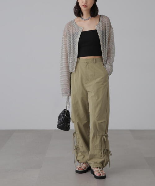 FREE'S MART（フリーズマート）の「◆前後2WAYシアーボーダーカットソーカーディガン（カーディガン/ボレロ・レディース・ホワイト系その他/グレー系その他/グリーン系その他・FREE）」の20枚目の写真