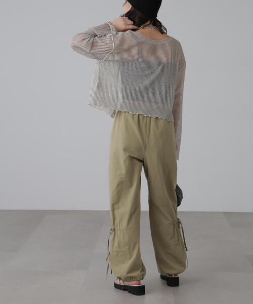 FREE'S MART（フリーズマート）の「◆前後2WAYシアーボーダーカットソーカーディガン（カーディガン/ボレロ・レディース・ホワイト系その他/グレー系その他/グリーン系その他・FREE）」の22枚目の写真