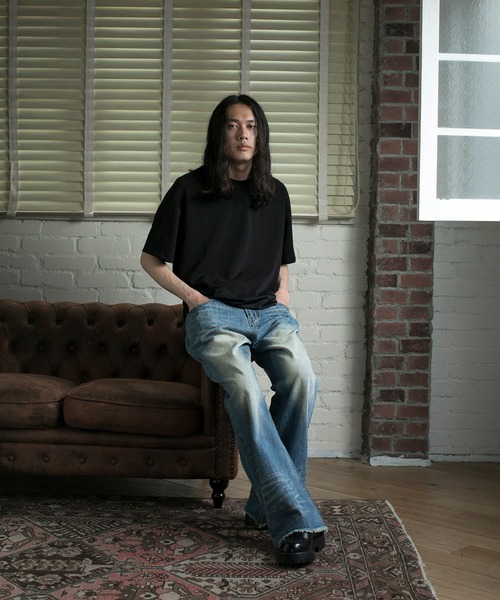 aimoha(アイモハ)の「【aimoha neo】QUALITY COTTON FRAYED EDGE LOOSE FIT TEE (SS)(Tシャツ/カットソー・メンズ・ホワイト/ブラック・SMALL/MEDIUM/LARGE)」の9枚目の写真