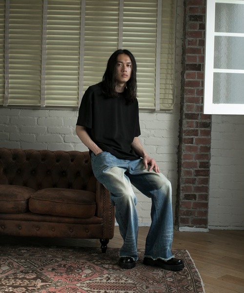 aimoha(アイモハ)の「【aimoha neo】QUALITY COTTON FRAYED EDGE LOOSE FIT TEE (SS)(Tシャツ/カットソー・メンズ・ホワイト/ブラック・SMALL/MEDIUM/LARGE)」の10枚目の写真
