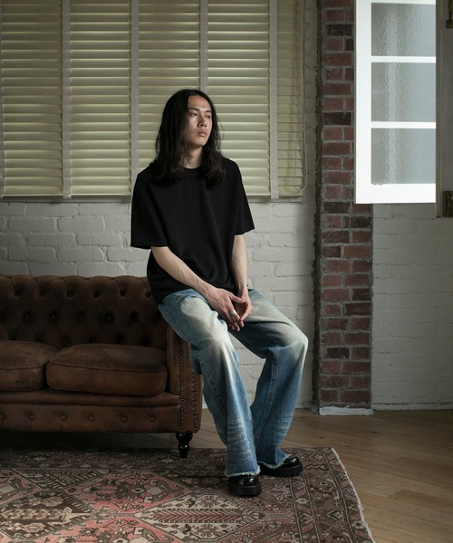 aimoha(アイモハ)の「【aimoha neo】QUALITY COTTON FRAYED EDGE LOOSE FIT TEE (SS)(Tシャツ/カットソー・メンズ・ホワイト/ブラック・SMALL/MEDIUM/LARGE)」の11枚目の写真
