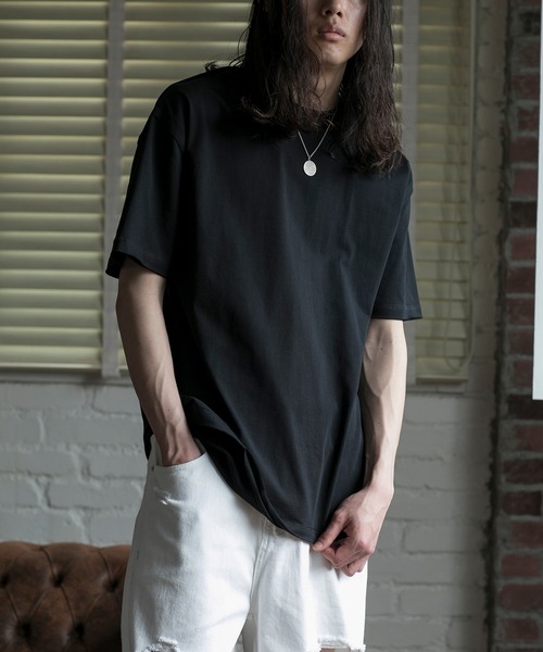 aimoha(アイモハ)の「【aimoha neo】QUALITY COTTON FRAYED EDGE LOOSE FIT TEE (SS)(Tシャツ/カットソー・メンズ・ホワイト/ブラック・SMALL/MEDIUM/LARGE)」の12枚目の写真