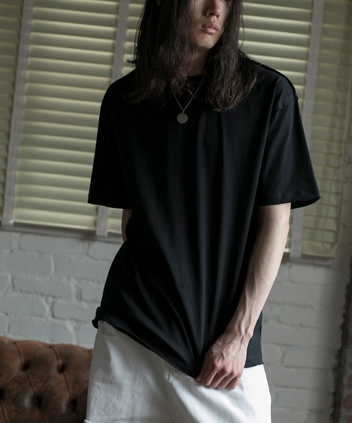 aimoha(アイモハ)の「【aimoha neo】QUALITY COTTON FRAYED EDGE LOOSE FIT TEE (SS)(Tシャツ/カットソー・メンズ・ホワイト/ブラック・SMALL/MEDIUM/LARGE)」の13枚目の写真