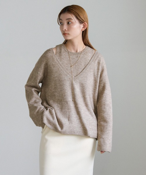 select MOCA（セレクトモカ）の「レイヤードVネックニットセット