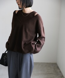レイヤードVネックニットセット