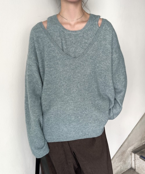 レイヤードVネックニットセット（ニット/セーター）｜select