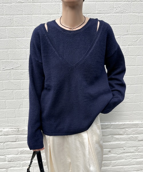 セール】レイヤードVネックニットセット（ニット/セーター）｜select