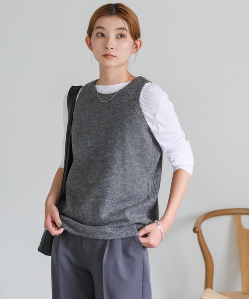 kolor 16SS リョウマツモト着 レイヤード風凹凸編地Vネックニット kolor 16SS リョウマツモト着 レイヤード風凹凸編地Vネックニット