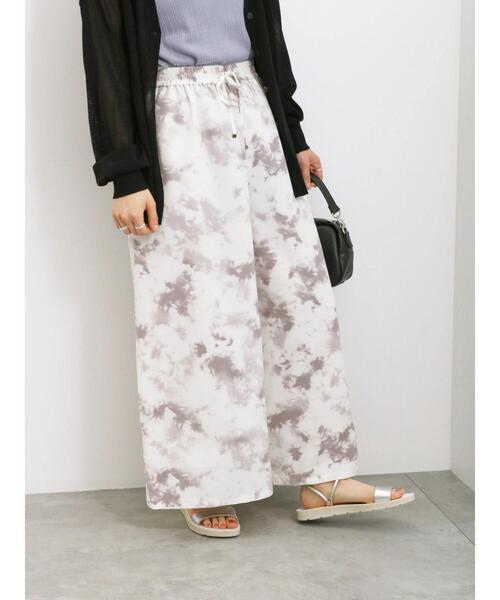 Samansa Mos2 blue（サマンサモスモスブルー）の「【接触冷感】柄アソートガウチョパンツ（その他パンツ・レディース・キナリ/ブラック/サックスブルー/チャコールグレー・F）」の2枚目の写真