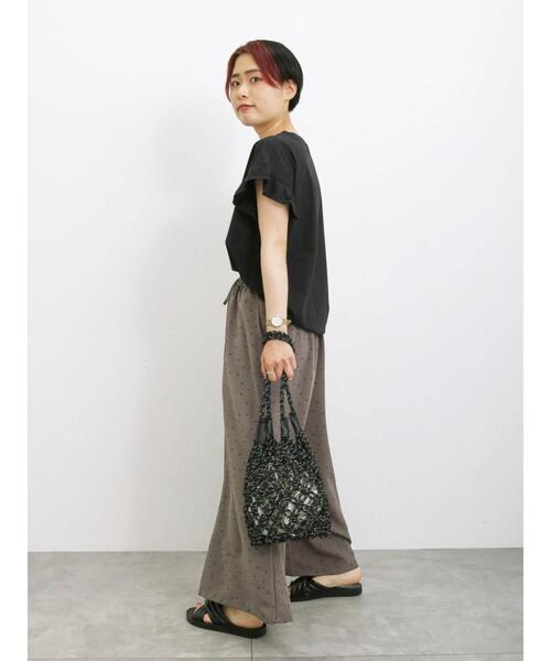 Samansa Mos2 blue（サマンサモスモスブルー）の「【接触冷感】柄アソートガウチョパンツ（その他パンツ・レディース・キナリ/ブラック/サックスブルー/チャコールグレー・F）」の5枚目の写真