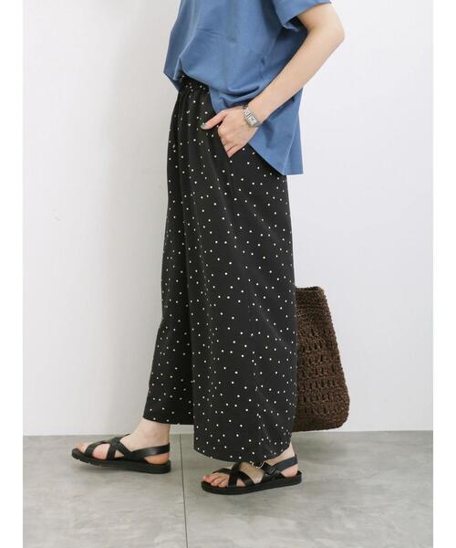 Samansa Mos2 blue（サマンサモスモスブルー）の「【接触冷感】柄アソートガウチョパンツ（その他パンツ・レディース・キナリ/ブラック/サックスブルー/チャコールグレー・F）」の7枚目の写真