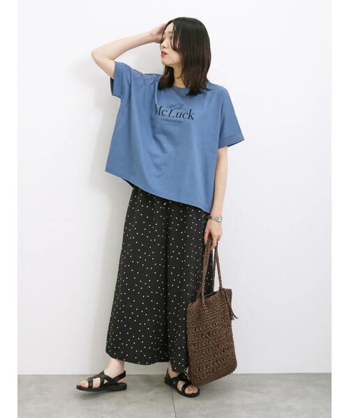 Samansa Mos2 blue（サマンサモスモスブルー）の「【接触冷感】柄アソートガウチョパンツ（その他パンツ・レディース・キナリ/ブラック/サックスブルー/チャコールグレー・F）」の8枚目の写真