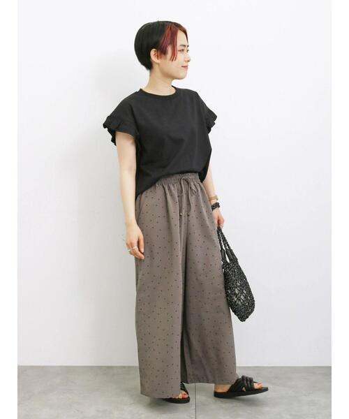 Samansa Mos2 blue（サマンサモスモスブルー）の「【接触冷感】柄アソートガウチョパンツ（その他パンツ・レディース・キナリ/ブラック/サックスブルー/チャコールグレー・F）」の18枚目の写真