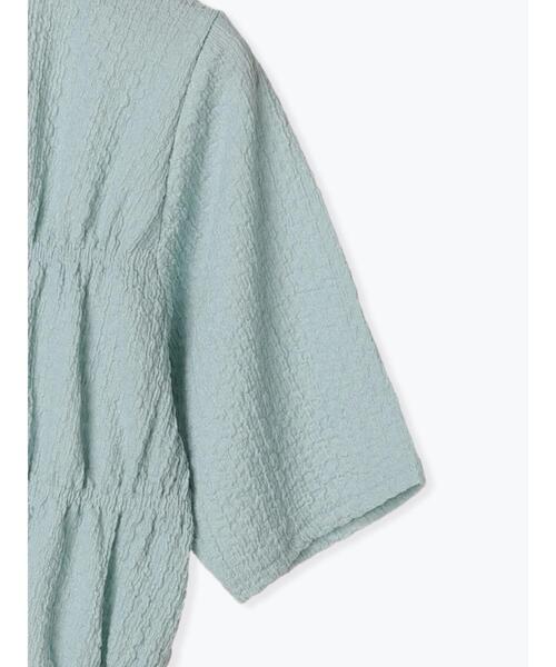 Te chichi TERRASSE(テチチテラス)の「シャーリングペプラムトップス(Tシャツ/カットソー・レディース・サックスブルー/ブラック/オフホワイト・F)」の7枚目の写真