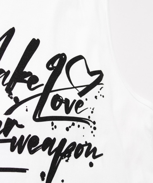 LIBERTY CITY（リバティシティ）の「【LIBERTY CITY/リバティーシティ】 [MAKE LOVE] ルーズ・タンクトップ（タンクトップ・メンズ・ホワイト/ブラック・2/3）」の8枚目の写真