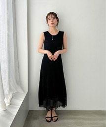 Olu. | カップ付きオープンワークサマーニットワンピース(ワンピース)