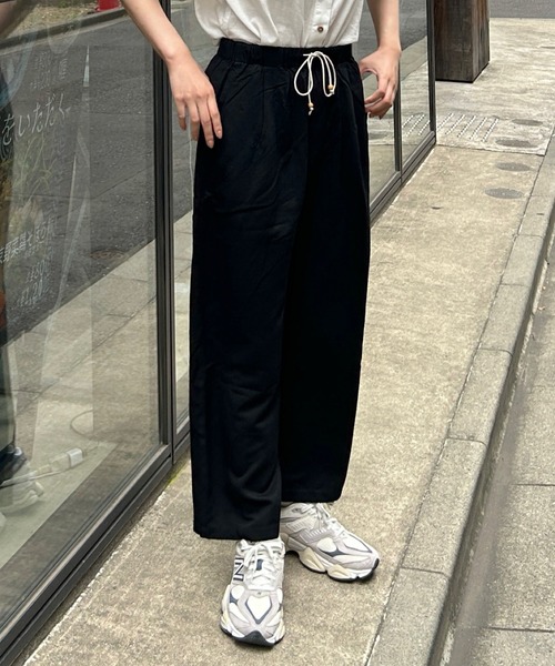 Cham.（チャム）の「ウエストリボンワイドパンツ（その他パンツ・レディース・ブラウン/ブラック/ネイビー/ベージュ/ナチュラル・F）」の12枚目の写真