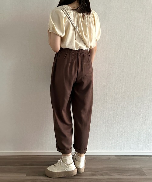 Cham.（チャム）の「ウエストリボンワイドパンツ（その他パンツ・レディース・ブラウン/ブラック/ネイビー/ベージュ/ナチュラル・F）」の17枚目の写真