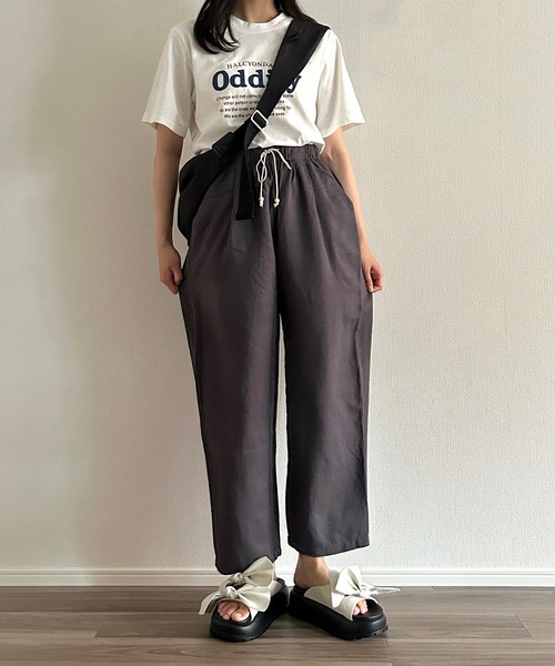Cham.（チャム）の「ウエストリボンワイドパンツ（その他パンツ・レディース・ブラウン/ブラック/ネイビー/ベージュ/ナチュラル・F）」の19枚目の写真