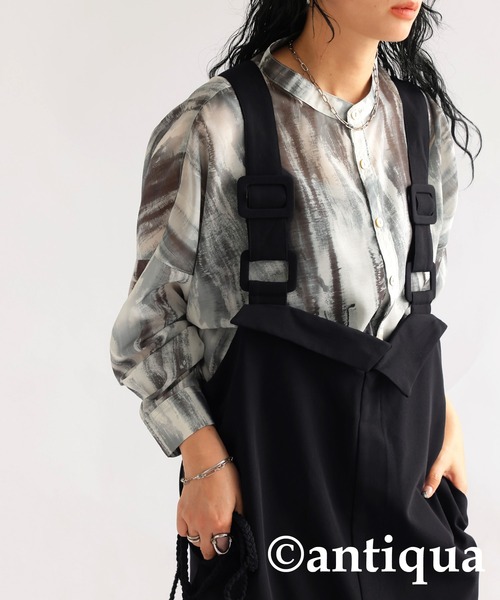 antiqua(アンティカ)の「サロペットワンピース(サロペット/オーバーオール・レディース・グレー/ブラック・ONESIZE)」の9枚目の写真