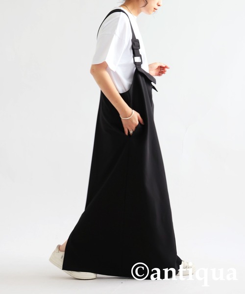 antiqua(アンティカ)の「サロペットワンピース(サロペット/オーバーオール・レディース・グレー/ブラック・ONESIZE)」の7枚目の写真
