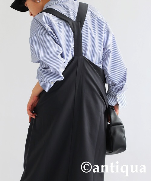 antiqua(アンティカ)の「サロペットワンピース(サロペット/オーバーオール・レディース・グレー/ブラック・ONESIZE)」の14枚目の写真