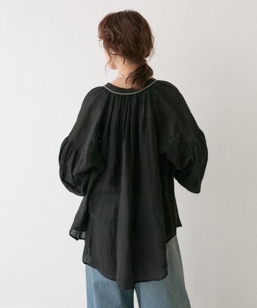 RIVE DROITE コットンリネンビーズ刺繍ブラウス RIVE DROITE（リヴドロワ）の「【à Nice （ア ・ニース