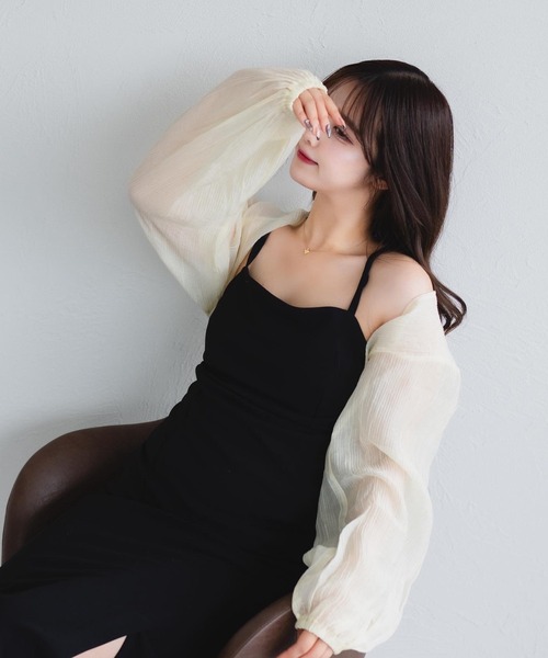 fupel（フぺル）の「シャーリングキャミボレロセット（シャツ/ブラウス・レディース・アイボリー/ブルー・FREE）」の15枚目の写真