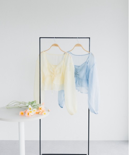 fupel（フぺル）の「シャーリングキャミボレロセット（シャツ/ブラウス・レディース・アイボリー/ブルー・FREE）」の18枚目の写真