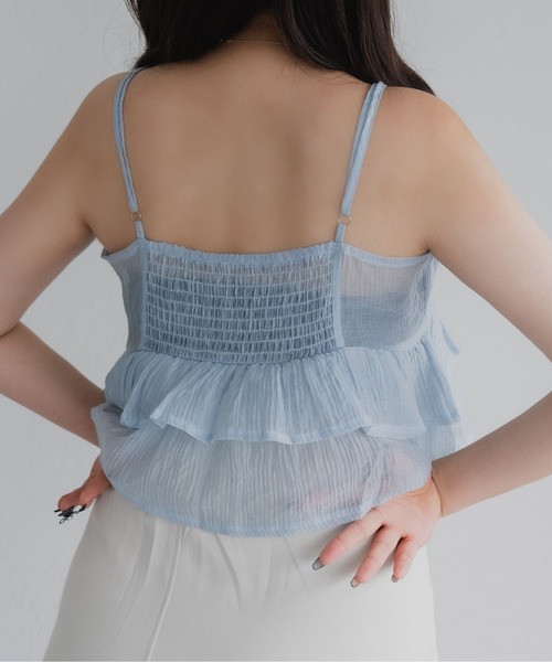 fupel（フぺル）の「シャーリングキャミボレロセット（シャツ/ブラウス・レディース・アイボリー/ブルー・FREE）」の22枚目の写真