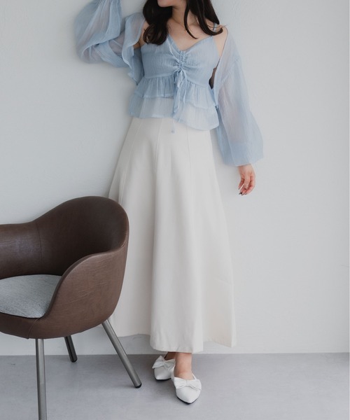 fupel（フぺル）の「シャーリングキャミボレロセット（シャツ/ブラウス・レディース・アイボリー/ブルー・FREE）」の19枚目の写真