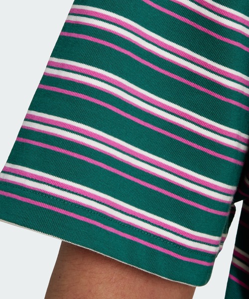 adidas（アディダス）の「'80s ルーズ ストライプ 半袖Tシャツ / アディダスオリジナルス adidas Originals（Tシャツ/カットソー・メンズ・グリーン/ホワイト/パープル・X-SMALL/3XL/XX-LARGE/X-LARGE/LARGE/MEDIUM/SMALL）」の10枚目の写真