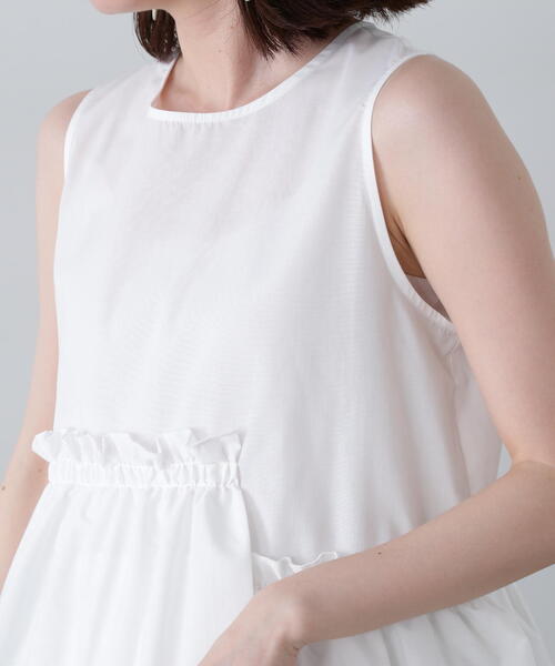 N.（N. Natural Beauty Basic）（エヌエヌナチュラルビューティーベーシック）の「◆アシメフリルノースリーブブラウス（シャツ/ブラウス・レディース・ホワイト/ブラウン/ブルー・MEDIUM）」の8枚目の写真