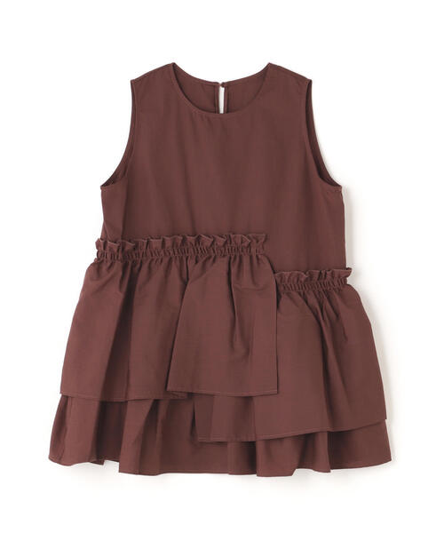 N.（N. Natural Beauty Basic）（エヌエヌナチュラルビューティーベーシック）の「◆アシメフリルノースリーブブラウス（シャツ/ブラウス・レディース・ホワイト/ブラウン/ブルー・MEDIUM）」の12枚目の写真