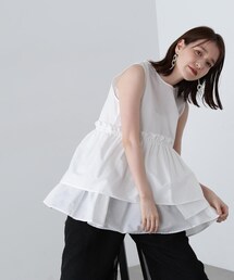 N.(N. Natural Beauty Basic) | ◆アシメフリルノースリーブブラウス(シャツ/ブラウス)