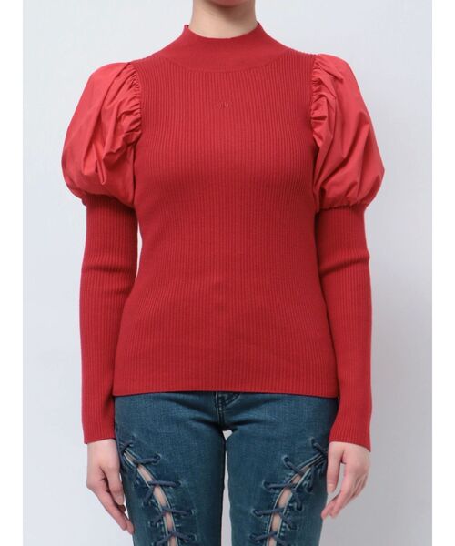 jouetie（ジュエティ）の「パフスリーブハイネックニット（ニット/セーター・レディース・ブラック/レッド/ブルー・MEDIUM）」の8枚目の写真