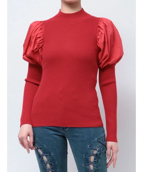 jouetie（ジュエティ）の「パフスリーブハイネックニット（ニット/セーター・レディース・ブラック/レッド/ブルー・MEDIUM）」の21枚目の写真