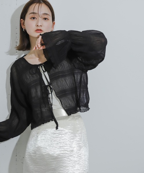 HEYUMM（ヘユム）の「ヨウリュウシアーリボンブラウス（シャツ/ブラウス・レディース・アイボリー/ピンク/ブラック・ONE）」の5枚目の写真