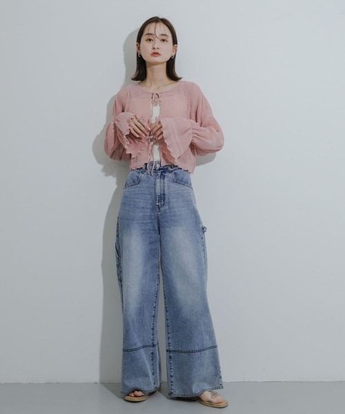 HEYUMM（ヘユム）の「ヨウリュウシアーリボンブラウス（シャツ/ブラウス・レディース・アイボリー/ピンク/ブラック・ONE）」の6枚目の写真