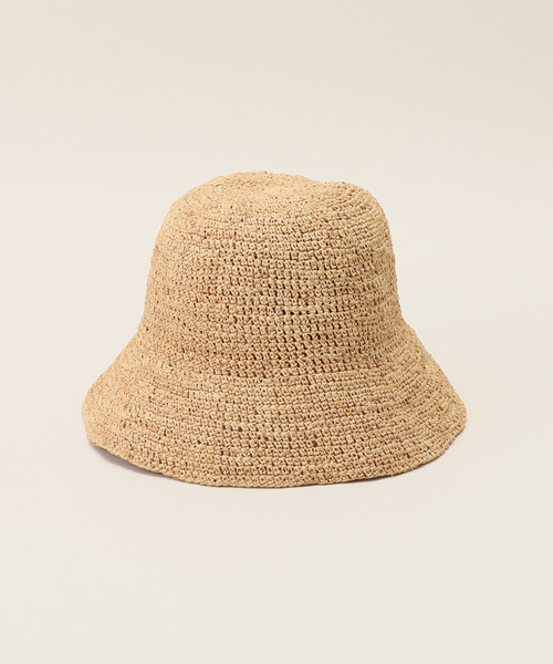 plage（プラージュ）の「RAFFIA KAGIAMI ハット（ハット・レディース・ベージュ・FREE）」の2枚目の写真