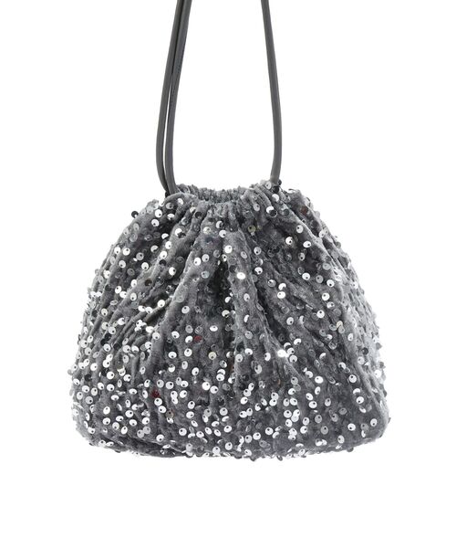 EATME(イートミー)の「スパンコール巾着バッグ(ハンドバッグ・レディース・シルバー/ブラック・FREE)」の14枚目の写真